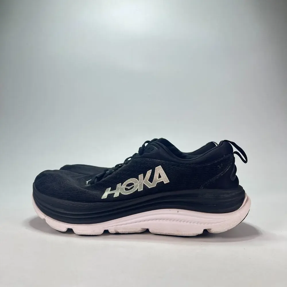 HOKA Gaviota 5 Black White Stability Running Shoes 1134235-BWHT Womens Size 10B